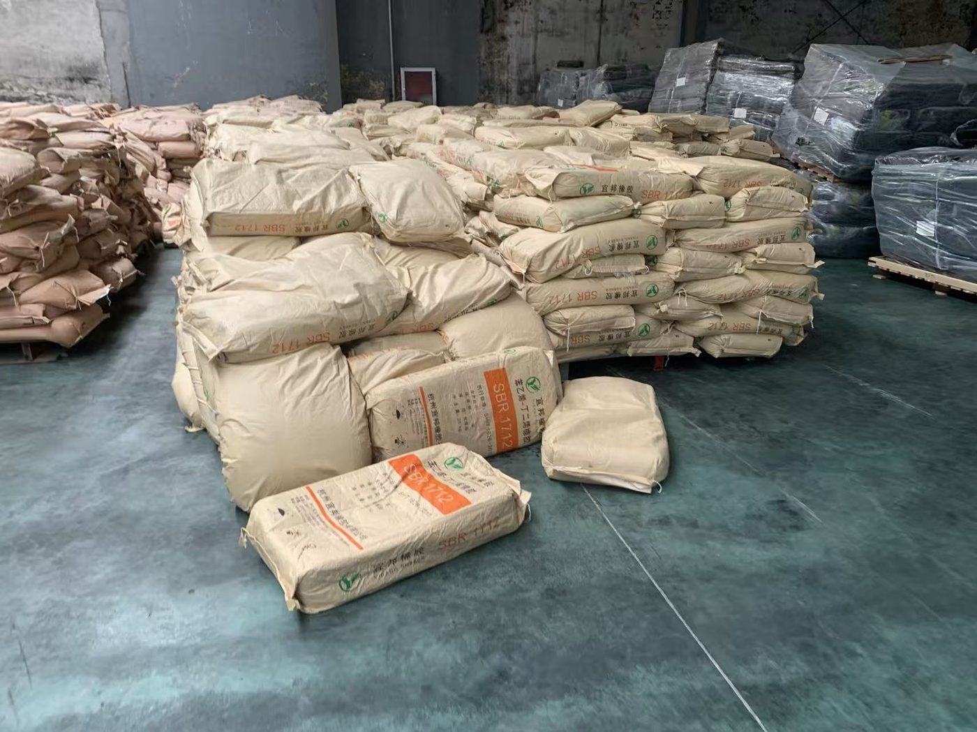 Rubber raw materials in warehouse